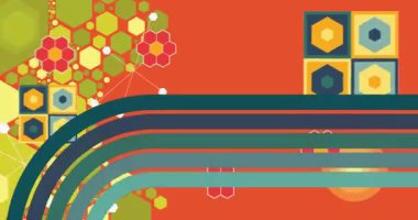 70 'lerin Retro Arkaplan animasyonu ile Groovy 1970' lerin sanat videosu. Minimalist Vintage tasarımı, eski moda renk çizimi.