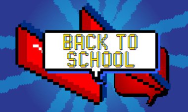 Geometrik grafik arkaplanı olan resmedilmiş kelimeye dönelim. Vektör çizgi film illüstrasyonu.