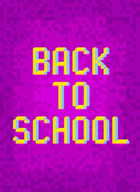 Geometrik grafik arkaplanı olan resmedilmiş kelimeye dönelim. Vektör çizgi film illüstrasyonu.