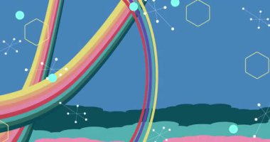 70 'lerin Retro Arkaplan animasyonu ile Groovy 1970' lerin sanat videosu. Minimalist Vintage tasarımı, eski moda renk çizimi.