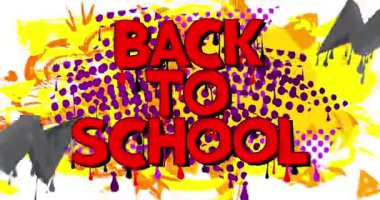 Okul Graffiti Animasyonu 'na dönüyoruz. Soyut modern sokak sanatı video dekorasyonu şehir boyama tarzında gerçekleştirildi.