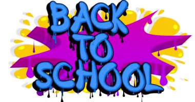 Okul Graffiti Animasyonu 'na dönüyoruz. Soyut modern sokak sanatı video dekorasyonu şehir boyama tarzında gerçekleştirildi.