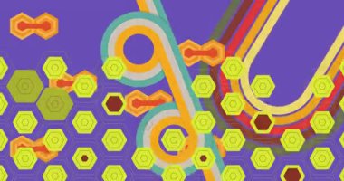 70 'lerin Retro Arkaplan animasyonu ile Groovy 1970' lerin sanat videosu. Minimalist Vintage tasarımı, eski moda renk çizimi.