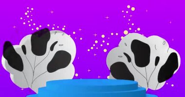 Mokup ürün animasyon, silindir kaide podyumu. Sunum için sahne gösterisi videosu.