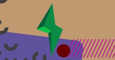 Metin için yeri olan geometrik grafik retro tema arkaplan animasyonu. Asgari geometrik elementler çerçeve video. Reklam için klasik soyut şekiller.