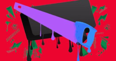 Graffiti etiket animasyonunu gördüm. Soyut modern sokak sanatı video dekorasyonu şehir boyama tarzında gerçekleştirildi.