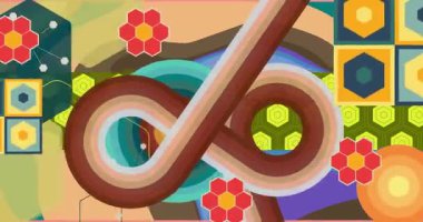 70 'lerin Retro Arkaplan animasyonu ile Groovy 1970' lerin sanat videosu. Minimalist Vintage tasarımı, eski moda renk çizimi.