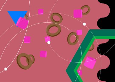 Basit geometrik grafik retro tema kapağı. Minimum geometrik elementler poster tasarımı. Poster pankartı için klasik soyut şekiller şablonu.