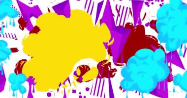 Graffiti konuşma balonu animasyonu. Soyut Çağdaş Mesajlaşma tabelası sokak sanatı dekorasyonu videosu, şehir boyama tarzında tartışma simgesi.