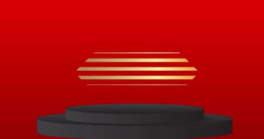Mokup ürün animasyon, silindir kaide podyumu. Sunum için sahne gösterisi videosu.