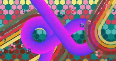 70 'lerin Retro Arkaplan animasyonu ile Groovy 1970' lerin sanat videosu. Minimalist Vintage tasarımı, eski moda renk çizimi.