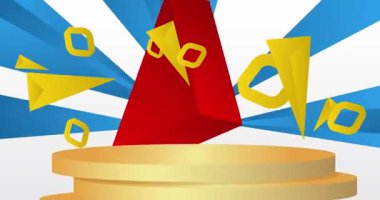 Mokup ürün animasyon, silindir kaide podyumu. Sunum için sahne gösterisi videosu.