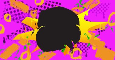 Graffiti konuşma balonu animasyonu. Soyut Çağdaş Mesajlaşma tabelası sokak sanatı dekorasyonu videosu, şehir boyama tarzında tartışma simgesi.