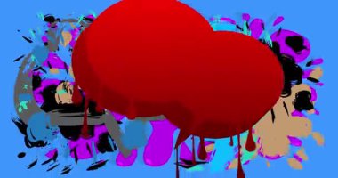 Graffiti konuşma balonu animasyonu. Soyut Çağdaş Mesajlaşma tabelası sokak sanatı dekorasyonu videosu, şehir boyama tarzında tartışma simgesi.