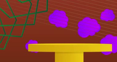 Mokup ürün animasyon, silindir kaide podyumu. Sunum için sahne gösterisi videosu.