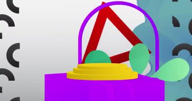 Mokup ürün animasyon, silindir kaide podyumu. Sunum için sahne gösterisi videosu.