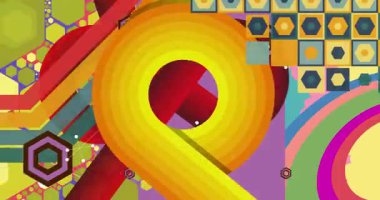 70 'lerin Retro Arkaplan animasyonu ile Groovy 1970' lerin sanat videosu. Minimalist Vintage tasarımı, eski moda renk çizimi.