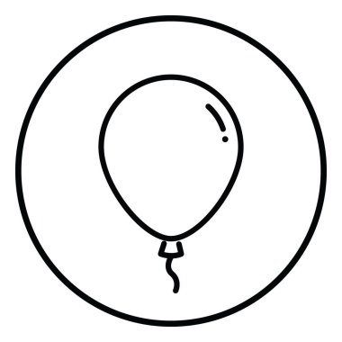 Parti dekorasyonu için web kullanımı için balon çizgisi simgesi. Kutlama, doğum günü, parti, eğlence için.