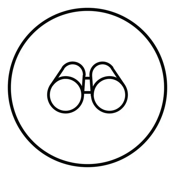 Dürbün çizgisi simgesi çemberin içinde, uzaklık için web kullanımı, casus, izleme, saat.