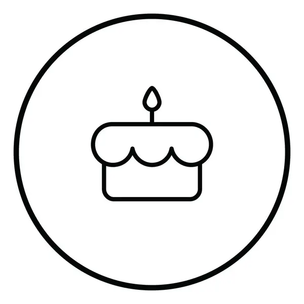 Kutlama, mum, parti, fırın ve tatlı için web kullanım alanı içerisindeki doğum günü pasta çizgisi simgesi