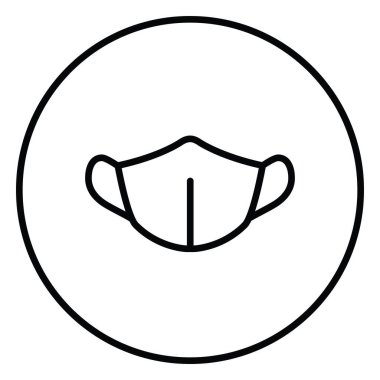 Yüz maskesi, enfeksiyon koruması, virüs koruması, çizgi şeklindeki simge çizgisi, yüz maskesi şarkısı.