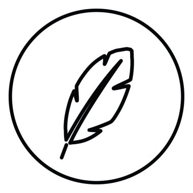 Tüy çizgisi simgesi iç çember, yumuşak tüy, çizgi simgeleri.