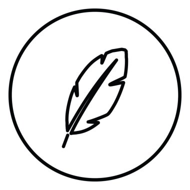 Tüy çizgisi simgesi iç çember, yumuşak tüy, çizgi simgeleri.