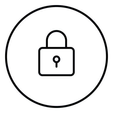 Kapalı kilit çizgisi simgesi iç çember, güvenlik, kapalı, satır simgeleri.