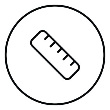 Web kullanım ölçüm sembolü veya okul aracı için, bir daire içinde siyah ve beyaz çizgi vektör çizimi