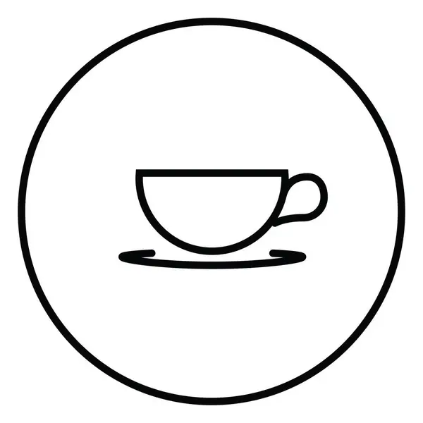 çay ikonu vektörü. çizgi siyah vektör simgesi beyaz arkaplanda izole edilmiş fincan, kahve ve içecek için web kullanımı