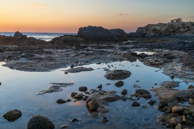 Haifa, Israel, August 13, 2022, Tel Dor Park. Ruins of the ancient city of Dor in the Sharon field clipart