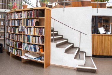 VYBORG, RUSSIA - 28 Nisan 2022: Kütüphane Alvaar Aalto 'dan sonra isimlendirildi. okuma odası