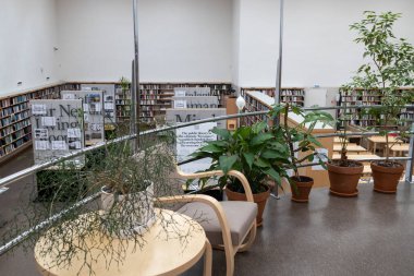 VYBORG, RUSSIA - 28 Nisan 2022: Kütüphane Alvaar Aalto 'dan sonra isimlendirildi. okuma odası