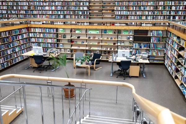 VYBORG, RUSSIA - 28 Nisan 2022: Kütüphane Alvaar Aalto 'dan sonra isimlendirildi. okuma odası