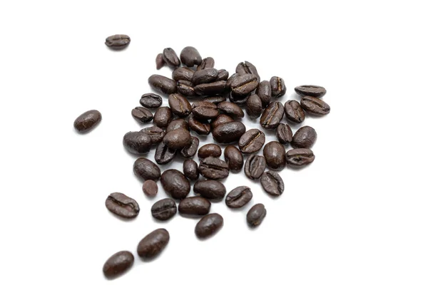Kávová Zrna Izolováno Bílém Pozadí — Stock fotografie