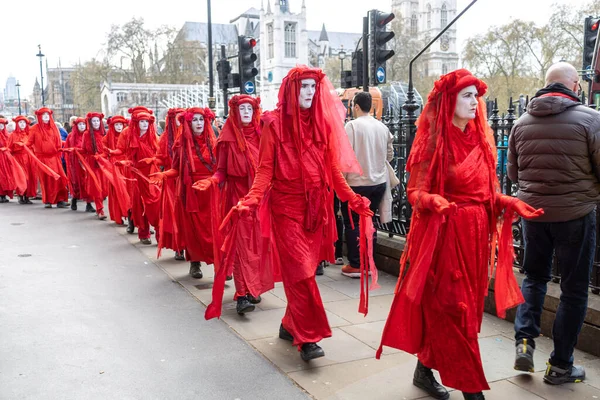London 2023 Big One Demonstration View Red Rebel Members Extinction — Stock Photo, Image