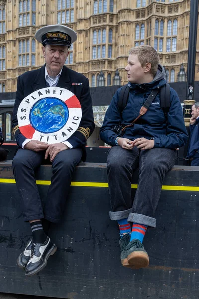 Londra Ngiltere 2023 Büyük Gösteri Donanma Üniforması Kaptan Şapkası Takmış — Stok fotoğraf