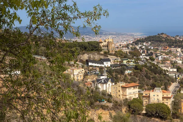 Uitzicht Stad Barcelona Vanaf Berg Tibidabo Barcelona April 2023 — Stockfoto
