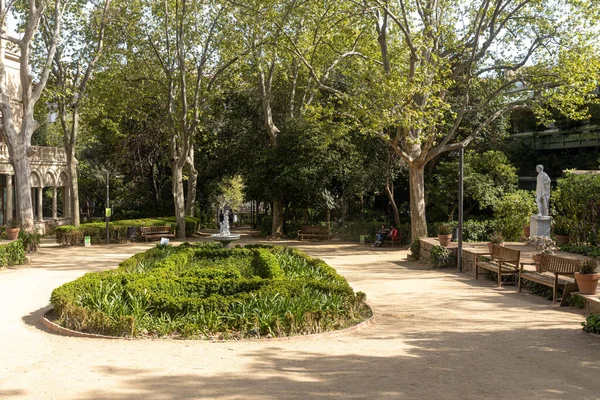 Barcelona Spanien April 2023 Öffentliche Gärten Jardins Tamarita Frühlingszeit Blütezeit — Stockfoto