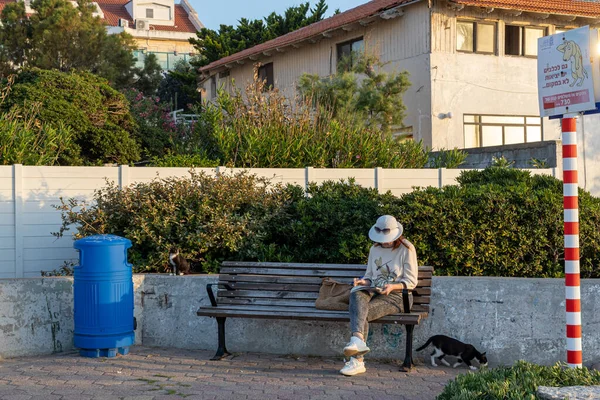Haifa Israel Mai 2023 Bat Galim Strand Promenade Die Menschen — Stockfoto