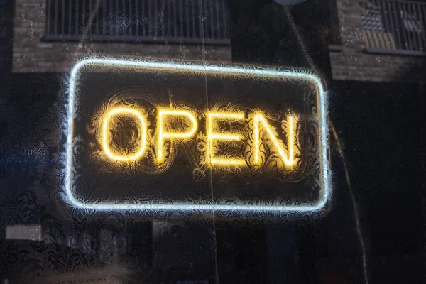 Open Sign Store London — Stock Photo, Image