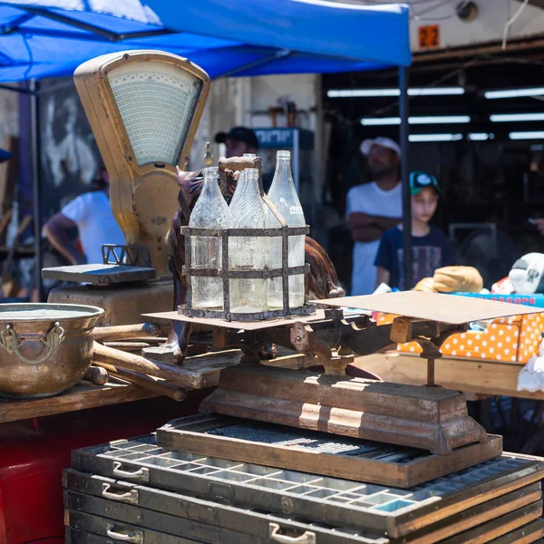 Haifa Israël Juli 2023 Antieke Zaterdagmarkt Oude Wijk Vier Lege — Stockfoto