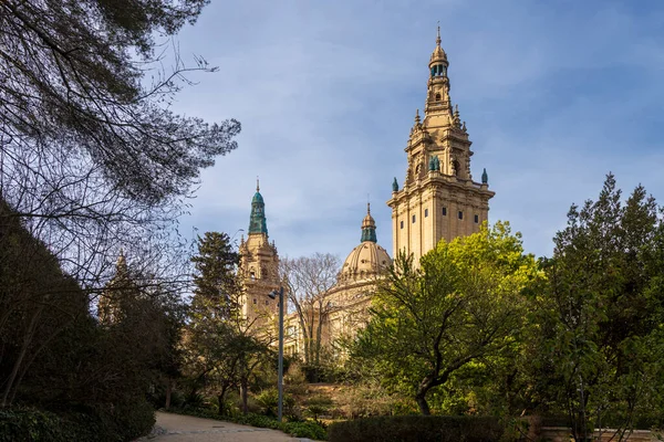 Nationaal Paleis Van Barcelona Berg Montjuic Vanaf Bouw Van Het — Stockfoto