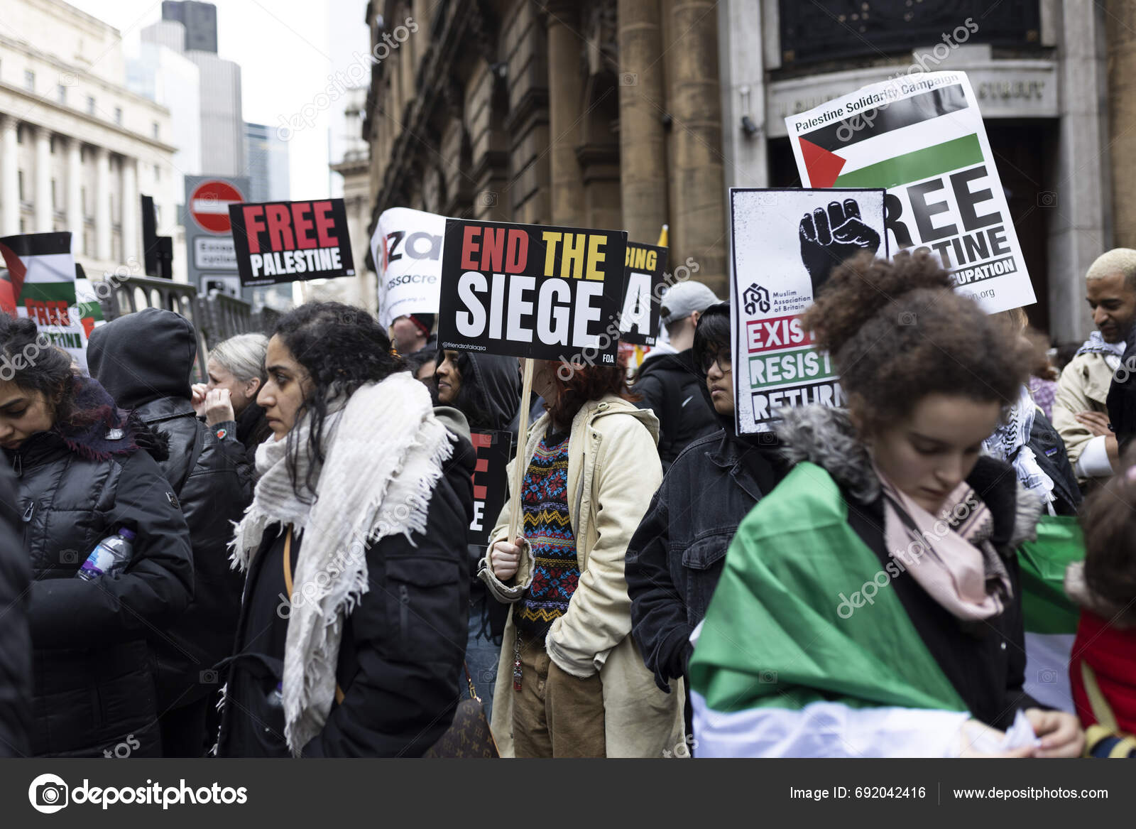 London December 2023 Thousands Attend Pro Palestinian Protest Pro