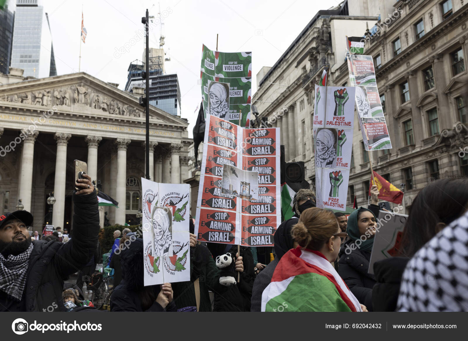 London December 2023 Thousands Attend Pro Palestinian Protest Pro