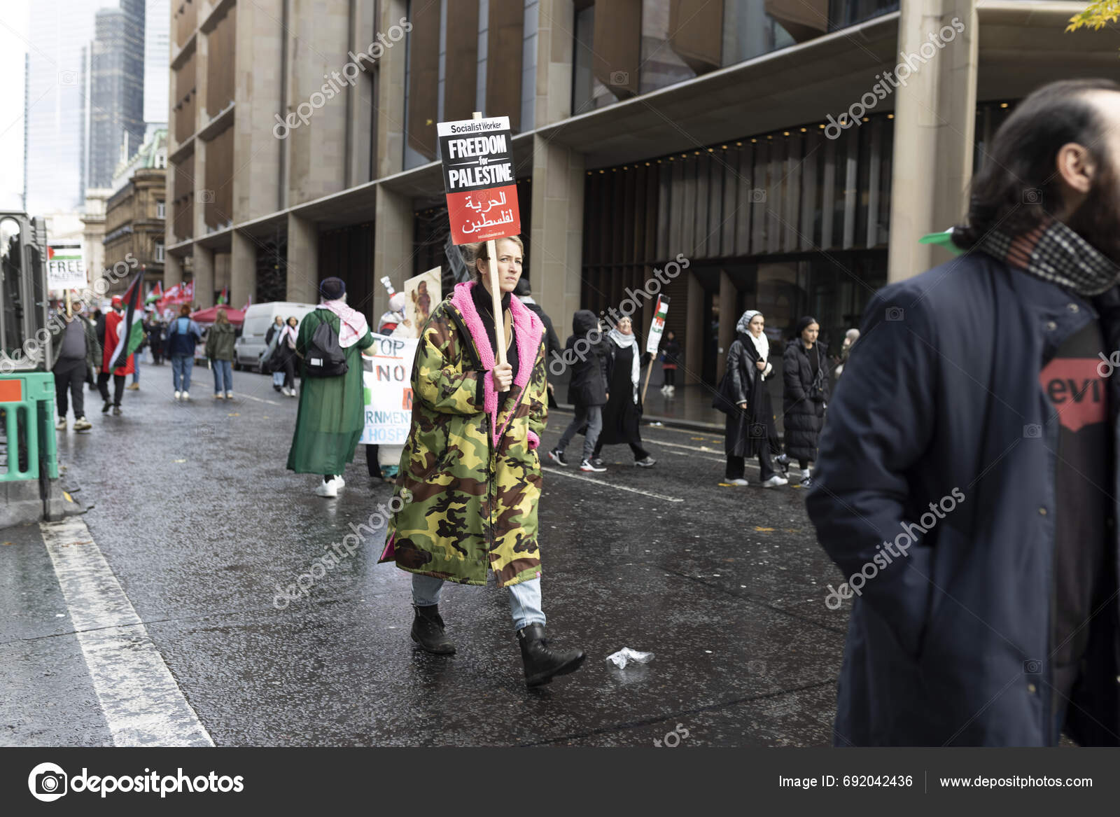 London December 2023 Thousands Attend Pro Palestinian Protest Pro