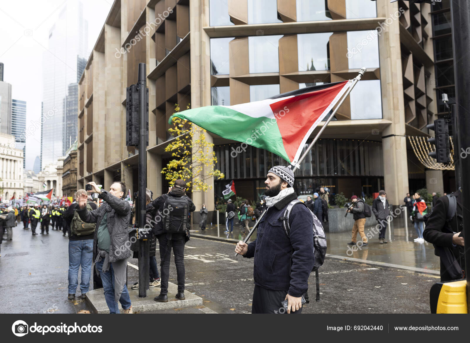 London December 2023 Thousands Attend Pro Palestinian Protest Pro