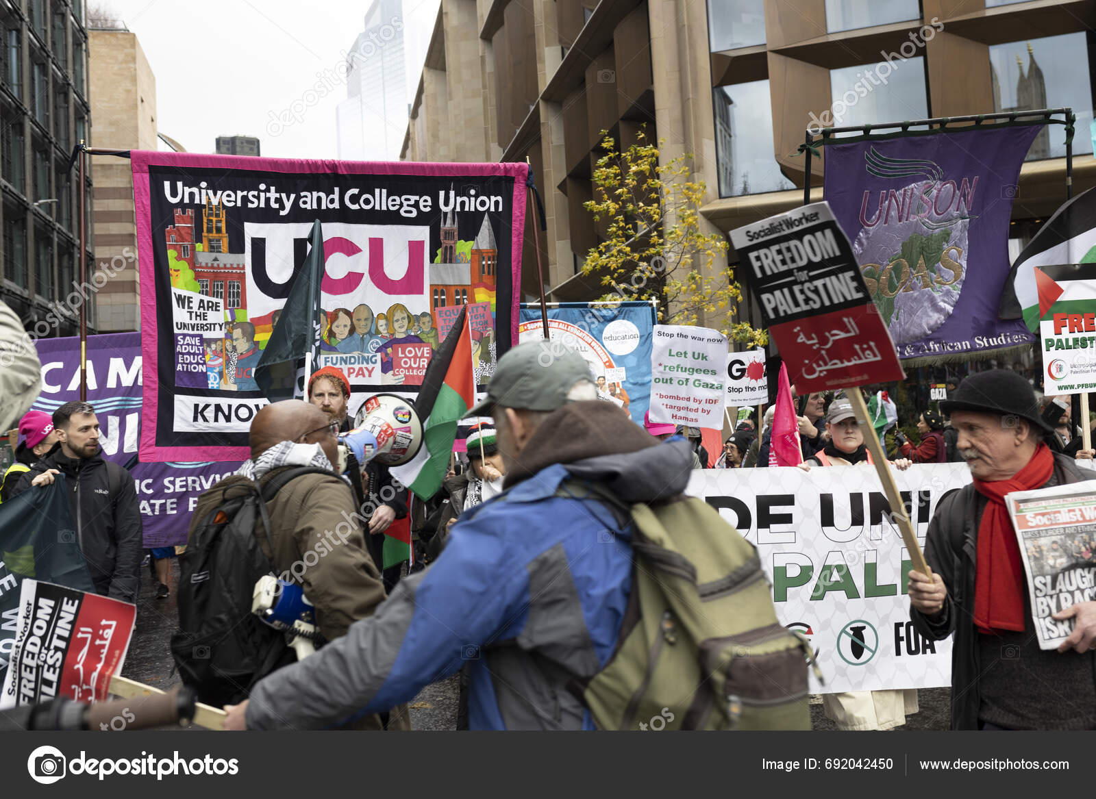 London December 2023 Thousands Attend Pro Palestinian Protest Pro