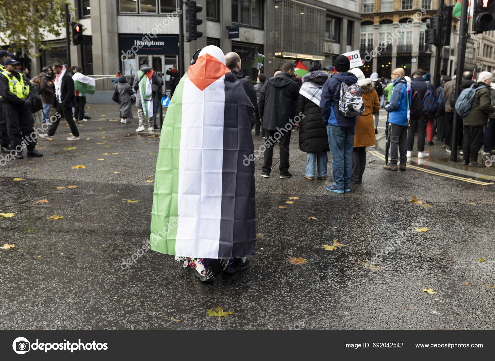 London December 2023 Thousands Attend Pro Palestinian Protest Pro