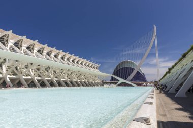 Valencia, İspanya; 19 Nisan 2024: Sanat ve Bilim Müzesi. Calatrava 'nın modern mimarisi.